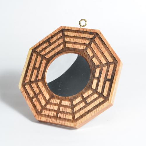 凹面八卦鏡 白木製