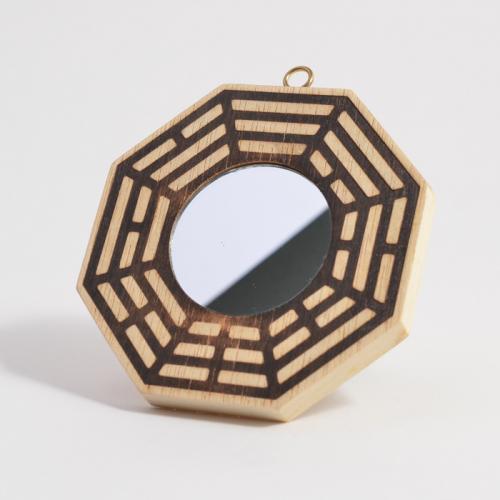 平面八卦鏡 白木製