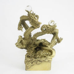 騰龍千禧の双龍(銅製)