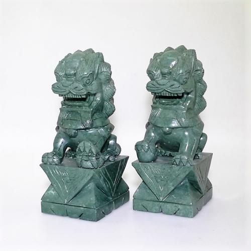 石製 獅子一対の置物(大)